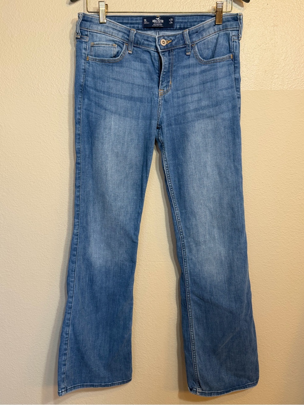 Vintage Y2K Hollister Low Rise Boot Cut 2000s Blue Flare Jeans Size 9L  29x34